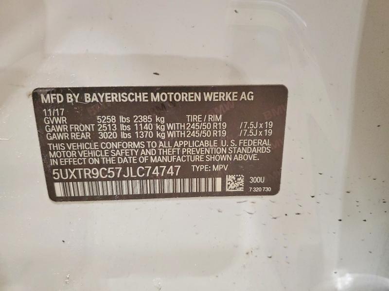 Продажа на аукционе авто 2018 Bmw X3, vin: 5UXTR9C57JLC74747, номер лота: 73213155