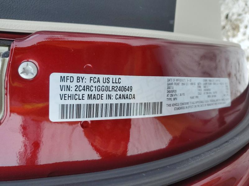 Продаж на аукціоні авто 2020 Chrysler Pacifica, vin: 2C4RC1GG0LR240649, номер лоту: 75033815