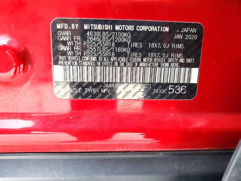 Продаж на аукціоні авто 2020 Mitsubishi Eclipse Cross, vin: JA4AS5AA0LZ035621, номер лоту: 72662415