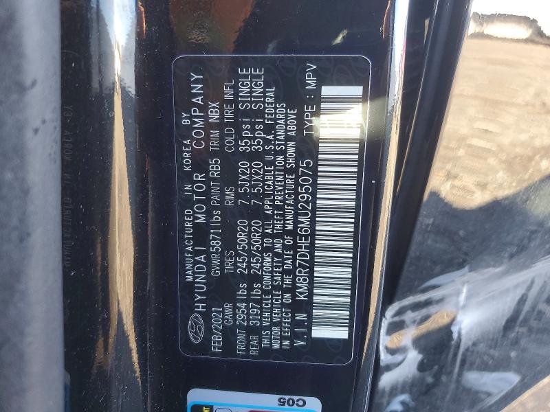 Продаж на аукціоні авто 2021 Hyundai Palisade, vin: KM8R7DHE6MU295075, номер лоту: 72395085