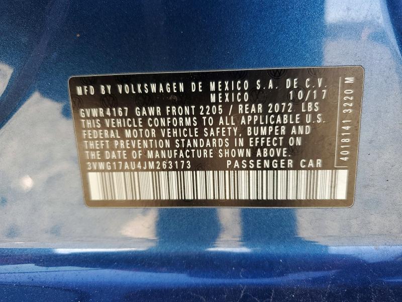 Продаж на аукціоні авто 2018 Volkswagen Golf, vin: 3VWG17AU4JM263173, номер лоту: 98692335
