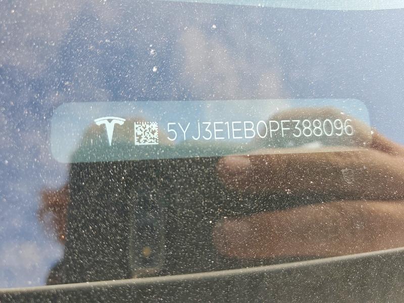 Продажа на аукционе авто 2023 Tesla Model 3, vin: 5YJ3E1EB0PF388096, номер лота: 73712205