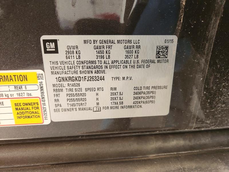 Продаж на аукціоні авто 2015 Chevrolet Traverse, vin: 1GNKRGKD1FJ263244, номер лоту: 74266125