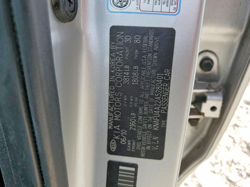 Продаж на аукціоні авто 2010 Kia Forte, vin: KNAFU4A22A5280401, номер лоту: 98200665