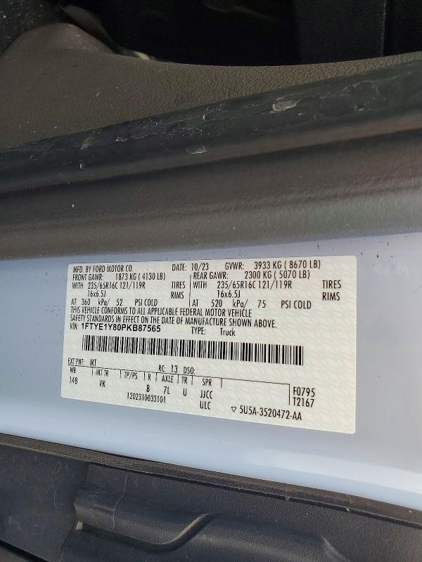 Aukcja sprzedaży 2023 Ford Transit, vin: 1FTYE1Y80PKB87565, numer aukcji: 98913375