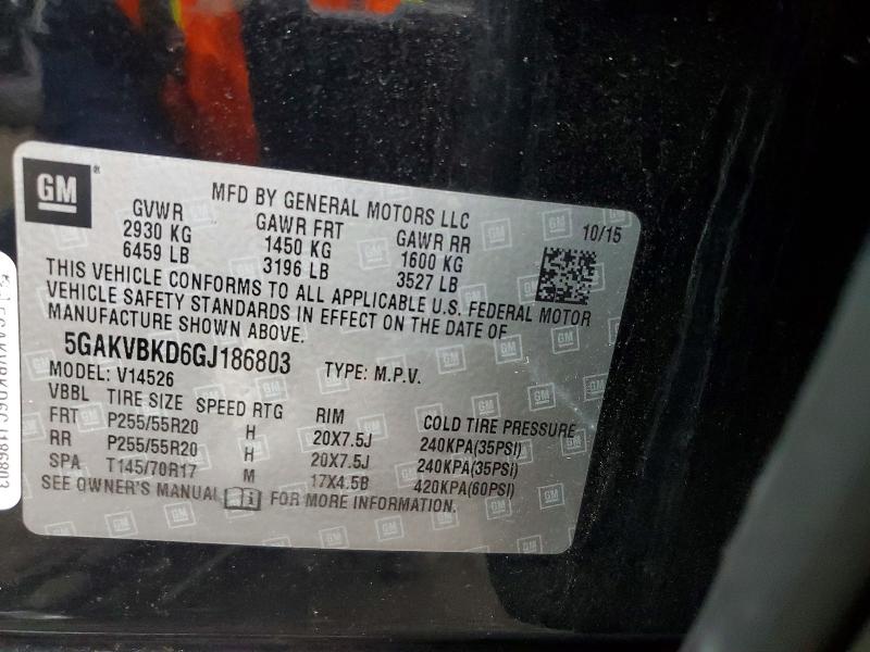 Aukcja sprzedaży 2016 Buick Enclave, vin: 5GAKVBKD6GJ186803, numer aukcji: 72418255