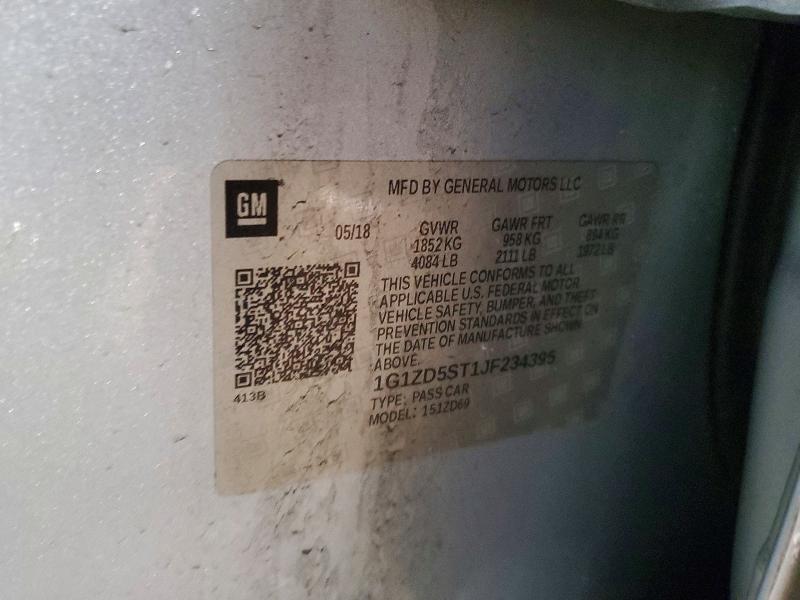 2018 Chevrolet Malibu მანქანა იყიდება აუქციონზე, vin: 1G1ZD5ST1JF234395, აუქციონის ნომერი: 74772825