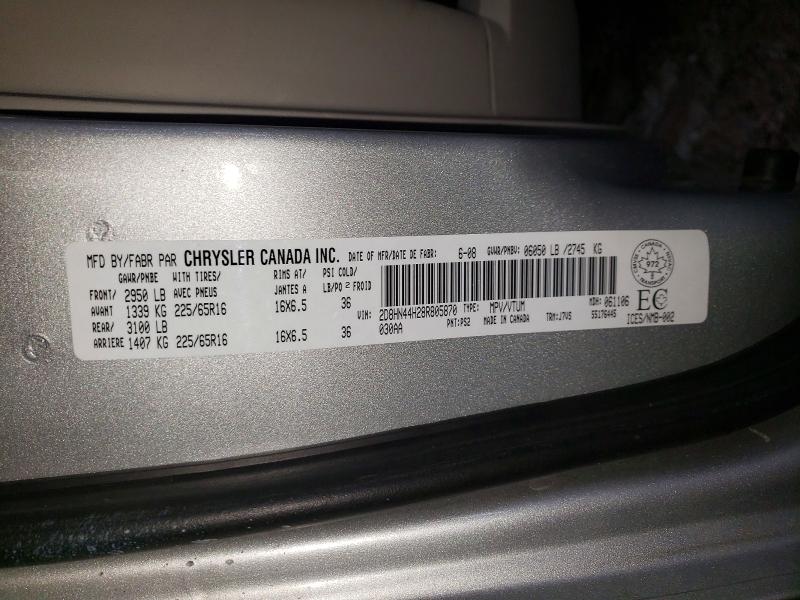 2008 Dodge Grand Caravan მანქანა იყიდება აუქციონზე, vin: 2D8HN44H28R805870, აუქციონის ნომერი: 99148065