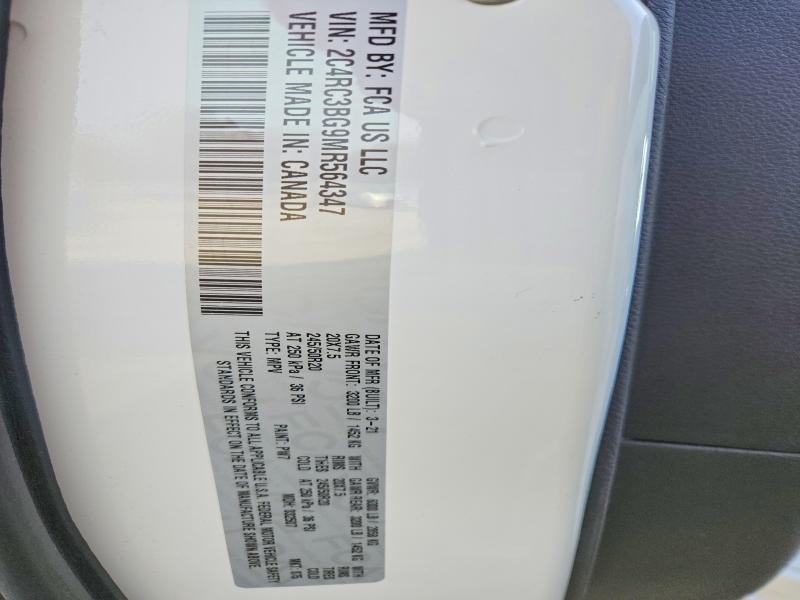 98546775 :رقم المزاد ، 2C4RC3BG9MR564347 vin ، 2021 Chrysler Pacifica مزاد بيع