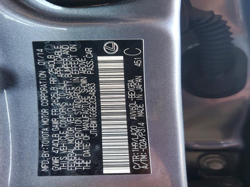 Aukcja sprzedaży 2014 Lexus Es, vin: JTHBW1GG8E2054883, numer aukcji: 72928095