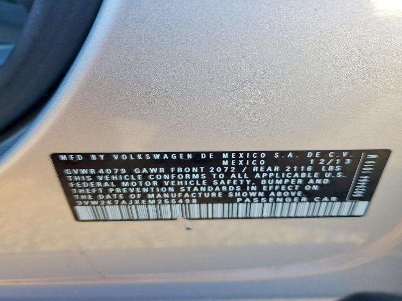 Продажа на аукционе авто 2014 Volkswagen Jetta, vin: 3VW2K7AJXEM255498, номер лота: 72846355