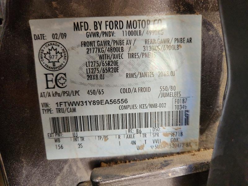 Aukcja sprzedaży 2009 Ford F350, vin: 1FTWW31Y89EA56556, numer aukcji: 98157825