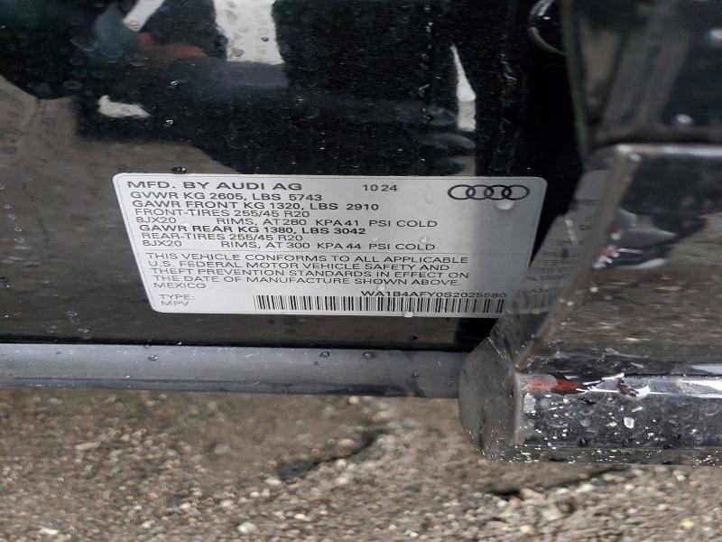 2025 Audi Sq5 მანქანა იყიდება აუქციონზე, vin: WA1B4AFY0S2025580, აუქციონის ნომერი: 74612485