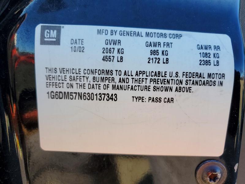 74893985 :رقم المزاد ، 1G6DM57N630137343 vin ، 2003 Cadillac Cts مزاد بيع
