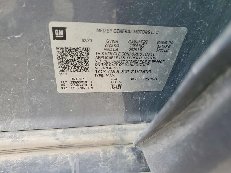 Aukcja sprzedaży 2020 Gmc Acadia, vin: 1GKKNULS3LZ181596, numer aukcji: 74631995