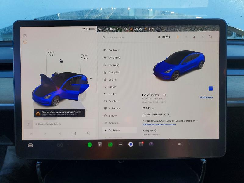 99670345 :رقم المزاد ، 5YJ3E1EB2NF237791 vin ، 2022 Tesla Model 3 مزاد بيع