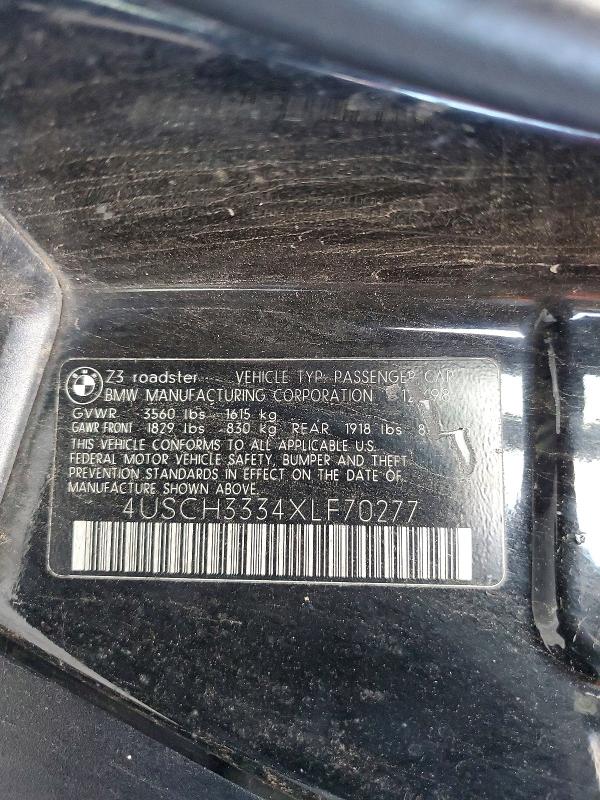 Продаж на аукціоні авто 1999 Bmw Z3, vin: 4USCH3334XLF70277, номер лоту: 73507165