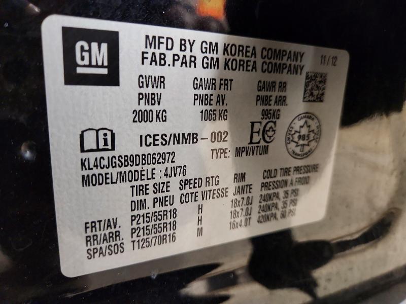 Продажа на аукционе авто 2013 Buick Encore, vin: KL4CJGSB9DB062972, номер лота: 99282435