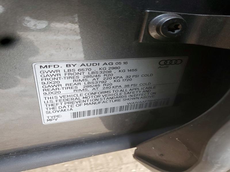 74027895 :رقم المزاد ، WA1VAAF79HD017438 vin ، 2017 Audi Q7 Prestig مزاد بيع