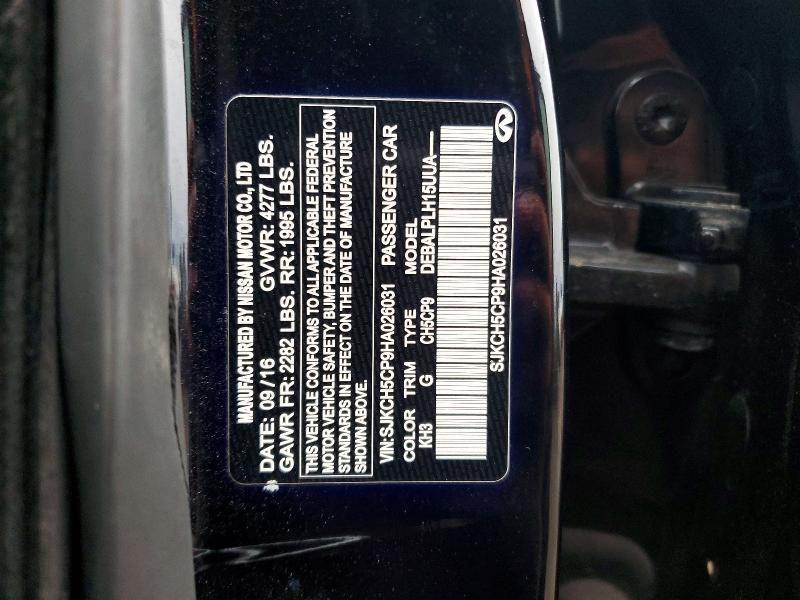 72534115 :رقم المزاد ، SJKCH5CP9HA026031 vin ، 2017 Infiniti Qx30 مزاد بيع