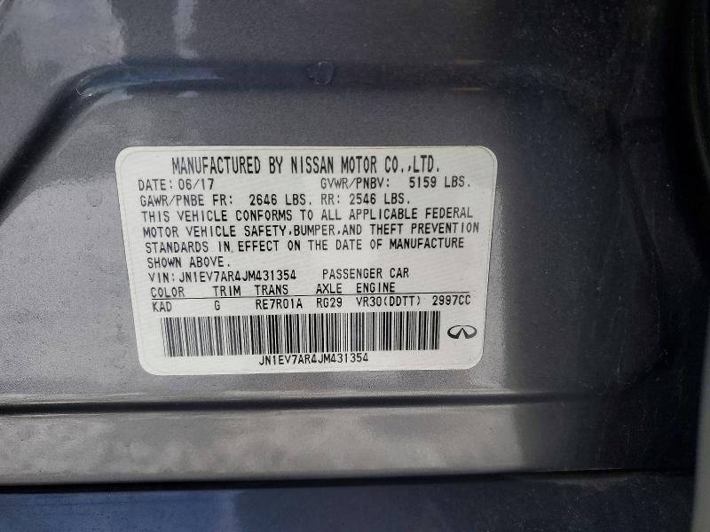 Aukcja sprzedaży 2018 Infiniti Q50, vin: JN1EV7AR4JM431354, numer aukcji: 72698125