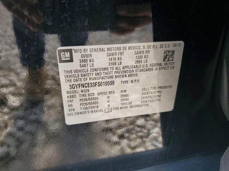 Продаж на аукціоні авто 2015 Cadillac Srx, vin: 3GYFNCE33FS619509, номер лоту: 98061025