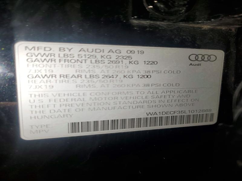 Aukcja sprzedaży 2020 Audi Q3, vin: WA1DECF35L1012868, numer aukcji: 73250565