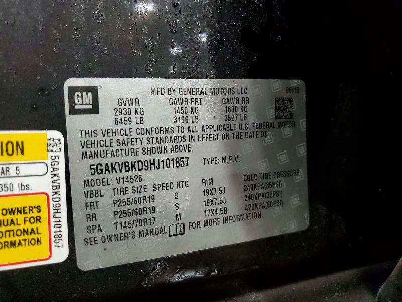 Aukcja sprzedaży 2017 Buick Enclave, vin: 5GAKVBKD9HJ101857, numer aukcji: 74029575