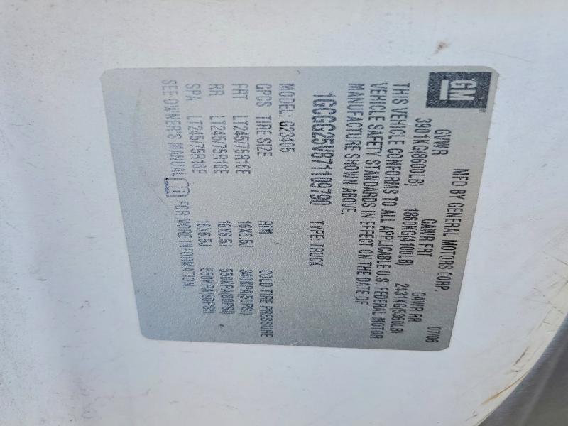 Aukcja sprzedaży 2007 Chev Express G2500, vin: 1GCGG25V871109790, numer aukcji: 72898155