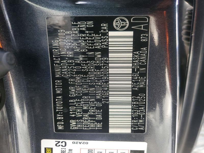 Продажа на аукционе авто 2009 Toyota Corolla Matrix, vin: 2T1GE40E19C005729, номер лота: 75392265