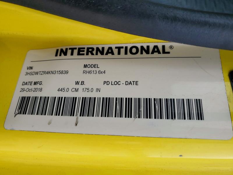 Продаж на аукціоні авто 2019 International Rh613, vin: 3HSDWTZR4KN315839, номер лоту: 99236205