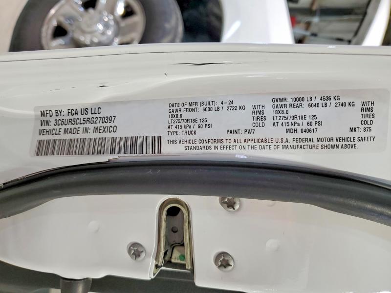 Продажа на аукционе авто 2024 Ram 2500, vin: 3C6UR5CL5RG270397, номер лота: 72741245