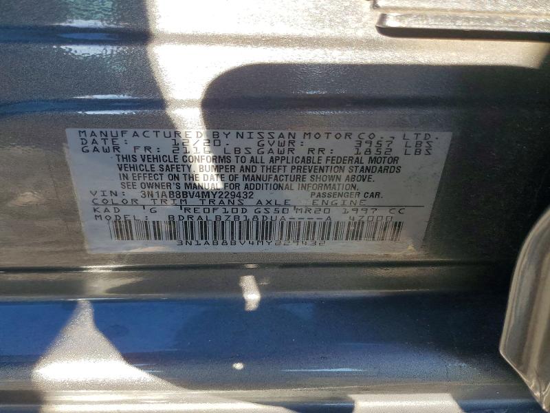 Aukcja sprzedaży 2021 Nissan Sentra, vin: 3N1AB8BV4MY229432, numer aukcji: 99812145