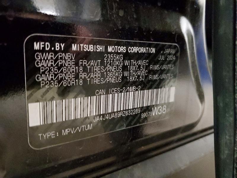 2024 Mitsubishi Outlander მანქანა იყიდება აუქციონზე, vin: JA4J4UA89RZ632289, აუქციონის ნომერი: 72908715