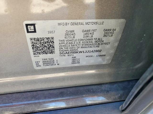 72278295 :رقم المزاد ، 5GAERBKW1JJ142802 vin ، 2018 Buick Enclave Es مزاد بيع