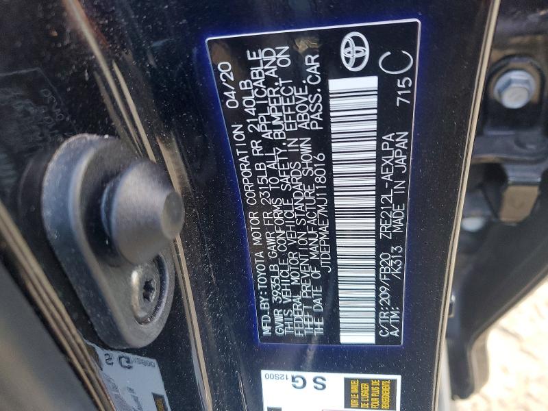 98539595 :رقم المزاد ، JTDEPMAE7MJ118016 vin ، 2021 Toyota Corolla مزاد بيع