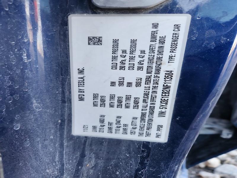 73628045 :رقم المزاد ، 5YJ3E1EB2NF113584 vin ، 2022 Tesla Model 3 مزاد بيع