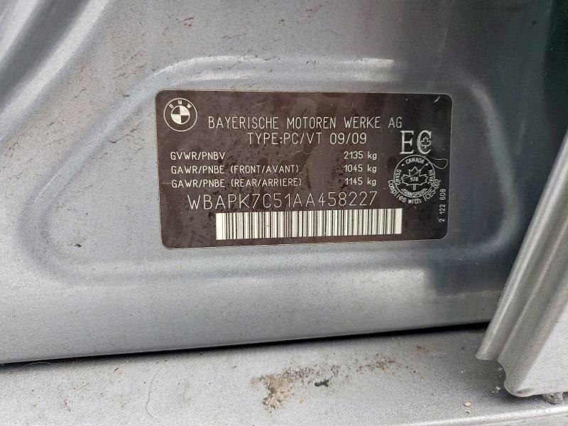 2010 Bmw 328i Xdrive 4dr Awd მანქანა იყიდება აუქციონზე, vin: WBAPK7C51AA458227, აუქციონის ნომერი: 72537675