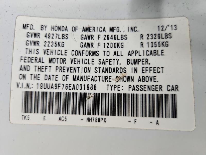 Продаж на аукціоні авто 2014 Acura Tl, vin: 19UUA9F76EA001986, номер лоту: 72782825