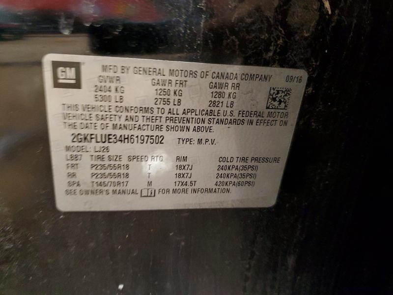 Aukcja sprzedaży 2017 Gmc Terrain, vin: 2GKFLUE34H6197502, numer aukcji: 74766255