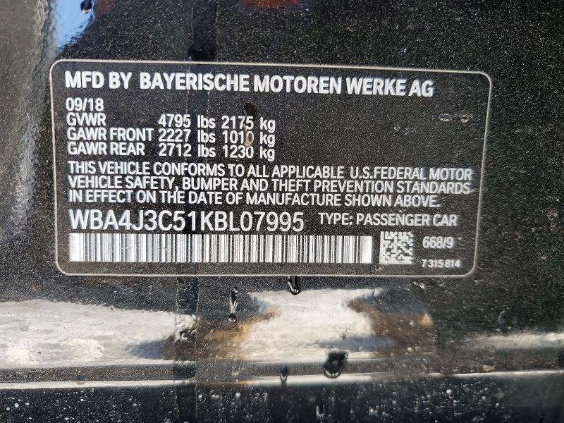 Продаж на аукціоні авто 2019 Bmw 430xi, vin: WBA4J3C51KBL07995, номер лоту: 74431345