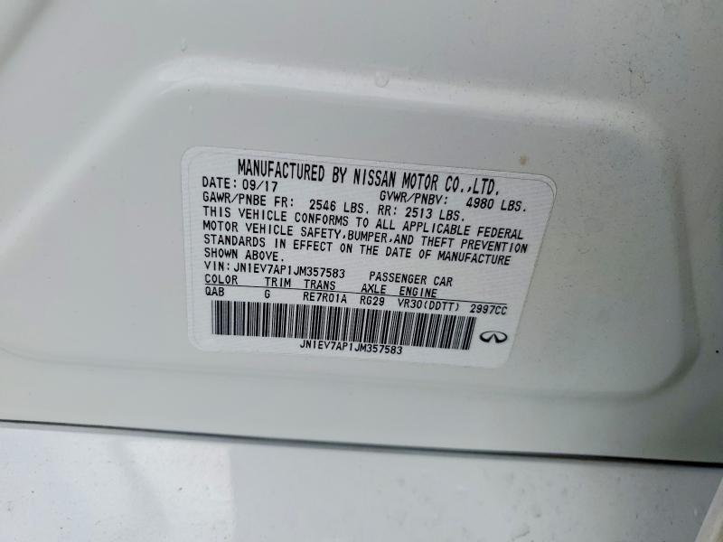 Aukcja sprzedaży 2018 Infiniti Q50, vin: JN1EV7AP1JM357583, numer aukcji: 97454205