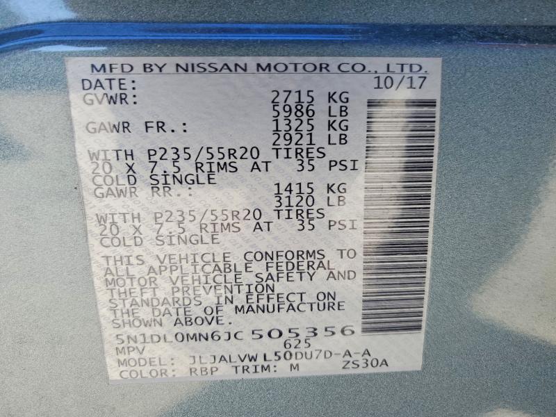 Aukcja sprzedaży 2018 Infiniti Qx60, vin: 5N1DL0MN6JC505356, numer aukcji: 73305075