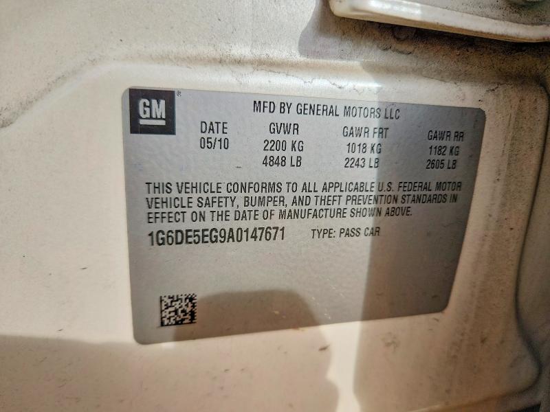 2010 Cadillac Cts მანქანა იყიდება აუქციონზე, vin: 1G6DE5EG9A0147671, აუქციონის ნომერი: 74260205