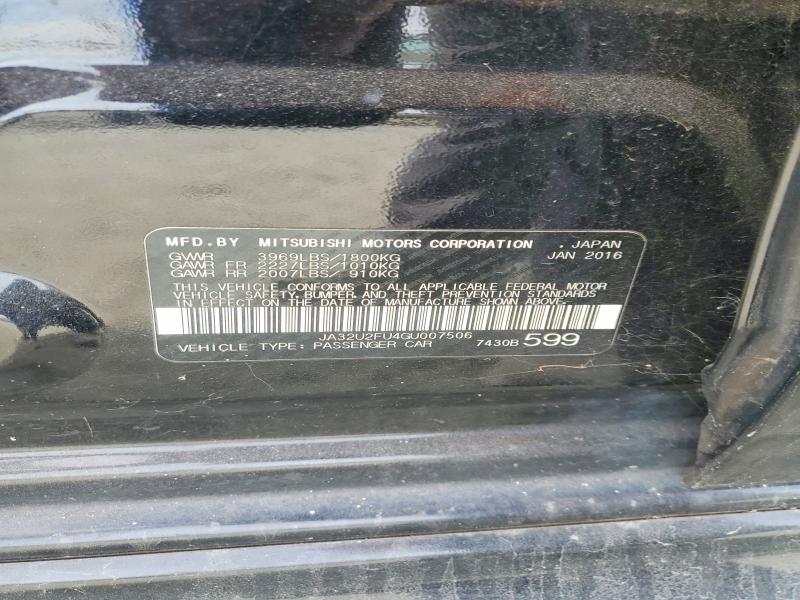 Продаж на аукціоні авто 2016 Mitsubishi Lancer, vin: JA32U2FU4GU007506, номер лоту: 72523475
