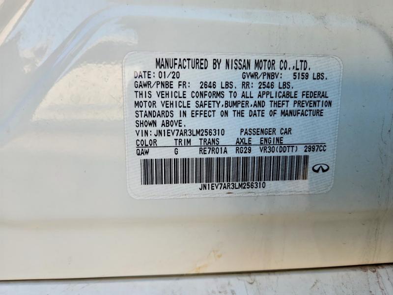 Продаж на аукціоні авто 2020 Infiniti Q50 Pure, vin: JN1EV7AR3LM256310, номер лоту: 74058425