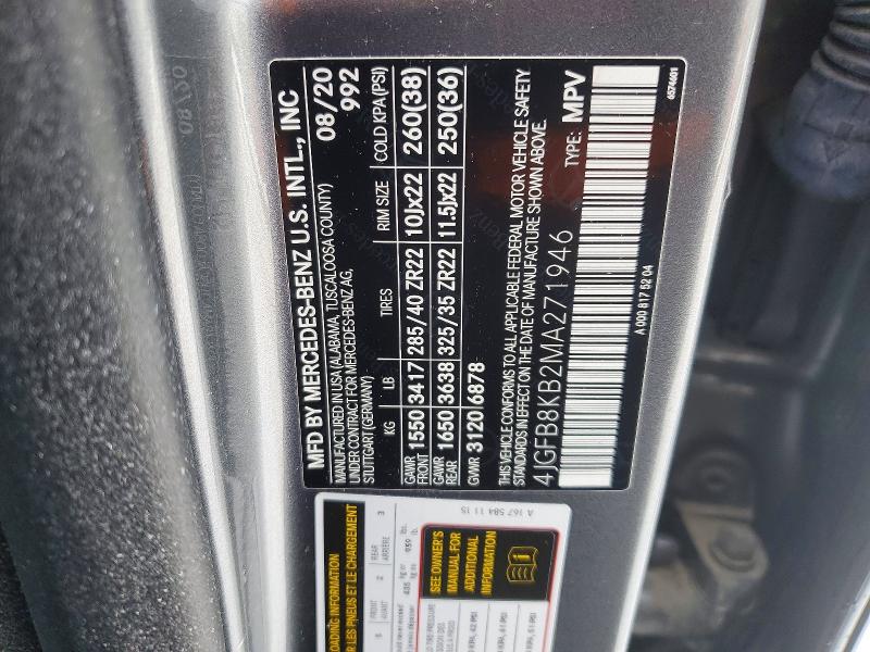 73337825 :رقم المزاد ، 4JGFB8KB2MA271946 vin ، 2021 Mercedes-benz Gle 63 Amg مزاد بيع