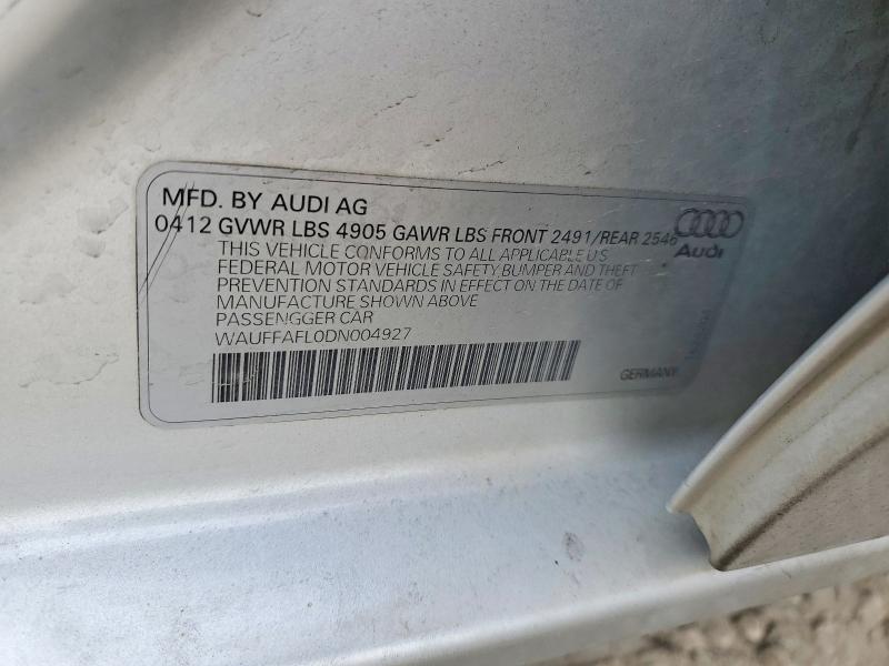 Aukcja sprzedaży 2013 Audi A4, vin: WAUFFAFL0DN004927, numer aukcji: 74607205