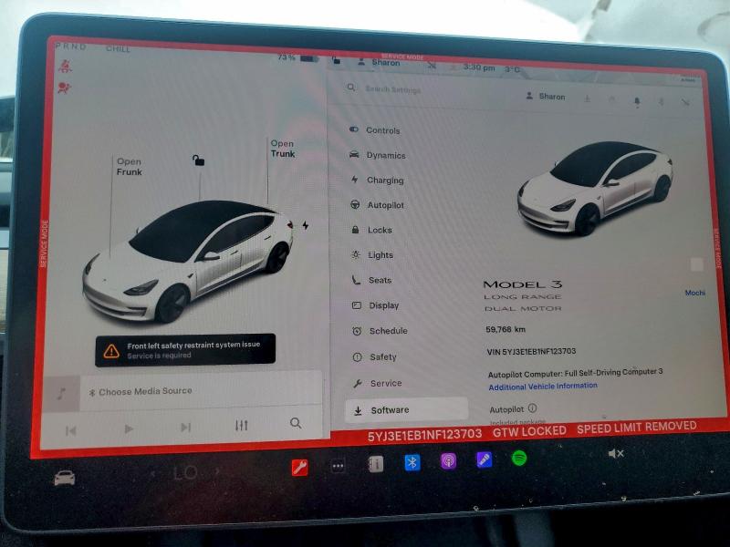 Продажа на аукционе авто 2022 Tesla Model 3, vin: 5YJ3E1EB1NF123703, номер лота: 97084725