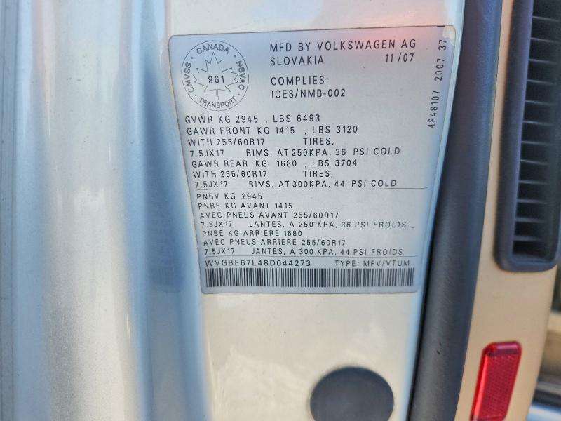 Aukcja sprzedaży 2008 Volkswagen Touareg 2, vin: WVGBE67L48D044273, numer aukcji: 95928445
